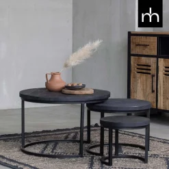 Mangohoutonline Mangohouten Salontafels Sienna Set van 3 Mahom