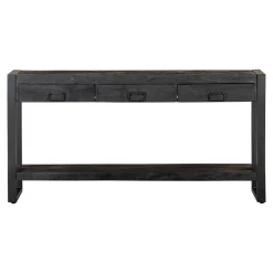 Mangohoutonline Mangohouten Sidetable Britt Black 3 lades 150 cm Mahom