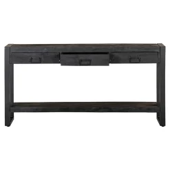 Mangohoutonline Mangohouten Sidetable Britt Black 3 lades 150 cm Mahom