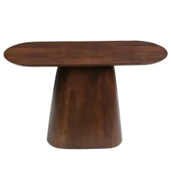 Mangohoutonline Mangohouten Sidetable Nova Capsule Donkerbruin 130 cm Mahom