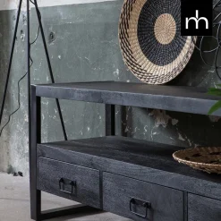 Mangohoutonline Mangohouten TV Meubel Britt Black 150 cm Mahom