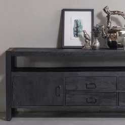 Mangohoutonline Mangohouten TV Meubel Britt Black 190 cm Mahom