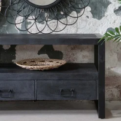 Mangohoutonline Mangohouten TV Meubel Britt Black 220 cm Mahom