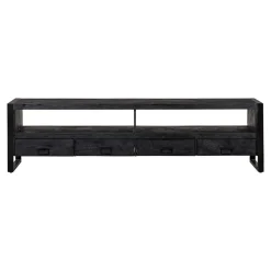 Mangohoutonline Mangohouten TV Meubel Britt Black 220 cm Mahom