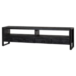 Mangohoutonline Mangohouten TV Meubel Britt Black 220 cm Mahom