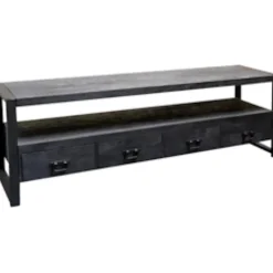 Mangohoutonline Mangohouten TV Meubel Britt Black 180 cm Mahom