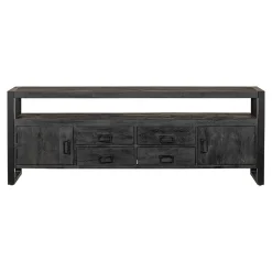 Mangohoutonline Mangohouten TV Meubel Britt Black 220 cm Mahom