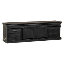 Mangohoutonline Mangohouten TV Meubel Portland Black 180 cm Mahom