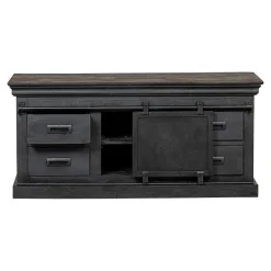 Mangohoutonline Mangohouten TV Meubel Portland Black 120 cm Mahom