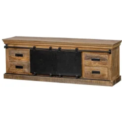 Mangohoutonline Mangohouten TV Meubel Portland 220 cm Mahom