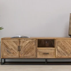 Mangohoutonline Mangohouten TV Meubel Reno 200 cm met 1 lade Mahom