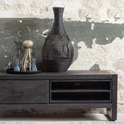 Mangohoutonline Mangohouten TV meubel Stockton Black 130 cm Mahom