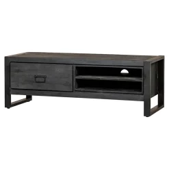 Mangohoutonline Mangohouten TV meubel Stockton Black 130 cm Mahom