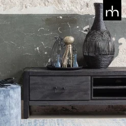 Mangohoutonline Mangohouten TV meubel Stockton Black 180 cm Mahom