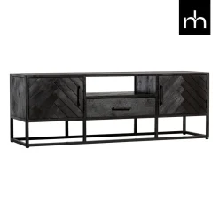 Mangohoutonline Mangohouten TV Meubel Toronto Black 145 cm Mahom