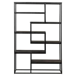 Mangohoutonline Mangohouten Vakkenkast Chicago Black 120 cm Mahom