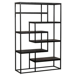 Mangohoutonline Mangohouten Vakkenkast Chicago Black 120 cm Mahom