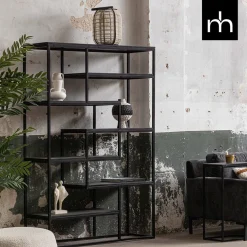 Mangohoutonline Mangohouten Vakkenkast Chicago Black 120 cm Mahom