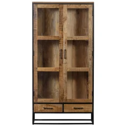 Mangohoutonline Mangohouten Vitrinekast Boston 190 cm Mahom