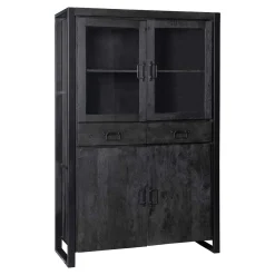 Mangohoutonline Mangohouten Vitrinekast Britt Black Mahom