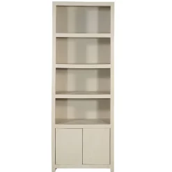 Mangohoutonline Mangohouten Wandkast Phoenix 80 cm Crème Mahom (4 open vakken, 2 deuren)