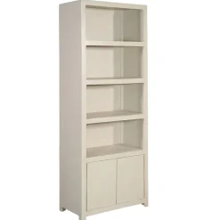 Mangohoutonline Mangohouten Wandkast Phoenix 80 cm Crème Mahom (4 open vakken, 2 deuren)