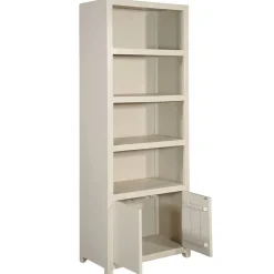 Mangohoutonline Mangohouten Wandkast Phoenix 80 cm Crème Mahom (4 open vakken, 2 deuren)