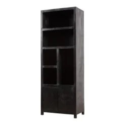 Mangohoutonline Mangohouten Wandkast Phoenix 80 cm Mahom (5 open vakken, 2 deuren)