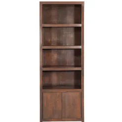 Mangohoutonline Mangohouten Wandkast Phoenix 80 cm Walnoot Mahom (4 open vakken, 2 deuren)