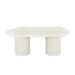 Mangohoutonline Salontafel Organisch Savannah Microcement Cilinderpoot 120 cm Wit Mahom