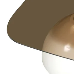 Mangohoutonline Salontafel Paula 87 cm Glazen blad Mahom