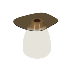 Mangohoutonline Salontafel Paula 50 cm Glazen blad Mahom