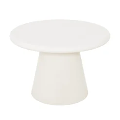Mangohoutonline Salontafel Rond Savannah Microcement 60 cm Wit Mahom
