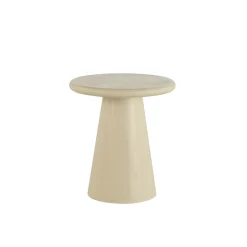 Mangohoutonline Salontafel Rond Savannah Microcement 45 cm Beige Mahom