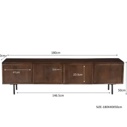 Mangohoutonline TV Meubel Elan Brown 180 cm