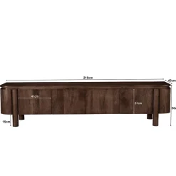 Mangohoutonline TV Meubel Salano Brown 210 cm