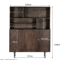 Mangohoutonline Wandkast Elan Brown 135 cm