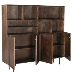 Mangohoutonline Wandkast Elan Brown 180 cm