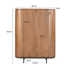 Mangohoutonline Wandkast Noor 150 cm